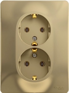 Розетка 2м СП "Glossa" ЕС (титан) GSL000424 SchE №08057