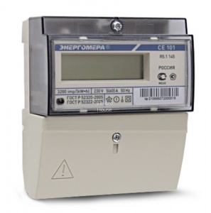 Счётчик Энергомера СЕ 101 R5 145 (5-60А) 1ф 1тар ЖКИ ДИН №03851