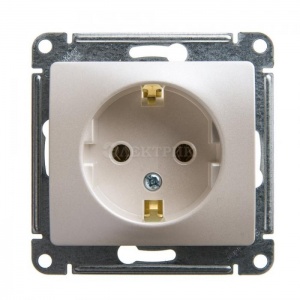 Розетка 1м СП "Glossa" ЕС (перламутр) GSL000643 SchE №03109