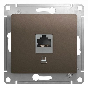 Розетка комп 1м СП RJ45 "Glossa" (шоколад) GSL000881К SchE №05958