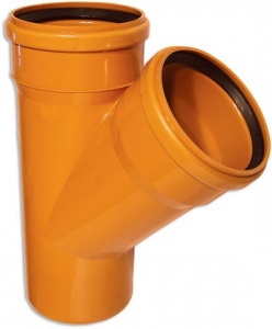 Тройник ПП НПВХ ДУ-110*110*45` уличный рыжий №00306