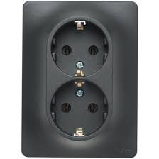 Розетка 2м СП "Glossa" ЕС (антрацит) GSL000724 SchE №03275