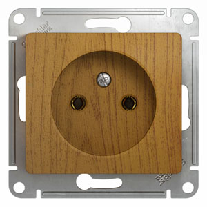Розетка 1м СП "Glossa" б/з (дер.дуб) GSL000541 SchE №02873