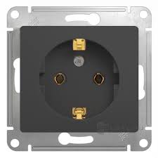 Розетка 1м СП "Glossa" ЕС (антрацит) GSL000743 SchE №04595