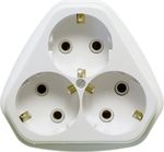 Розетка 3м СП ЕС (бел) треугольная 16А IP20 Кунцево-Электро №03536