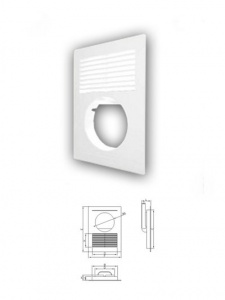 Решетка вент встр 180*250мм с фланцем 140*215мм с вых на воздуховод d100 №01756