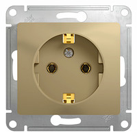 Розетка 1м СП "Glossa" ЕС (титан) GSL000443 SchE №03177