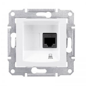 Розетка комп 1м СП RJ45 "Sedna" (бел) экр.STP SDN4500121 SchE №02448