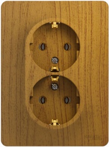 Розетка 2м СП "Glossa" ЕС (дер.дуб) GSL000524 SchE №04986