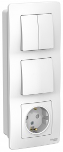 Блок СП 1кл+2кл+1роз ЕС (бел) 10/16А  IP20 Blanca SchE №05910