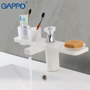 Смеситель Frap д/в шар излив "L" 35см (в сборе) белый F2241 №05345