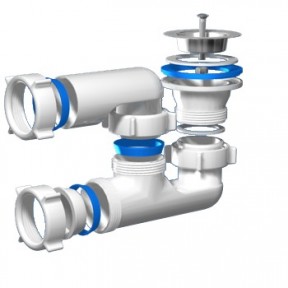 Сифон АНИ д/душ/под 1 1/2"*40 h107 мет/вып без г/тр плоск,регулир Е210 №02168