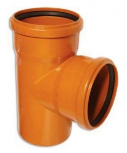 Тройник ПП НПВХ ДУ-110*110*90` уличный рыжий №00296