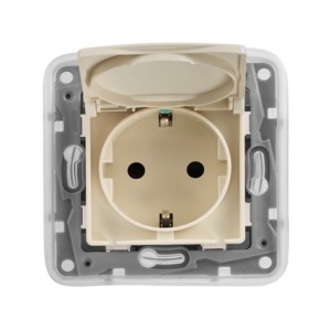 Розетка 1м СП "Etika" (сл/к) ЕС 16А IP44 с крышк Legrand №02533
