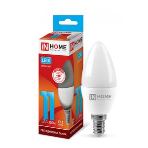 Лампа св/диод Е14 11W 4000К свеча мат IN HOME №06694