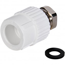 Муфта белая PPRC с перек/гайкой 20*1/2 (Pro Aqua) №11288