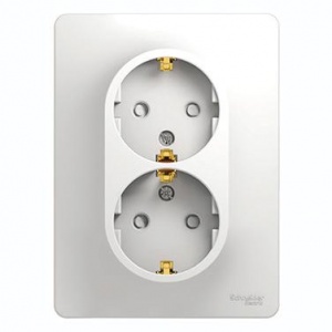 Розетка 2м СП "Glossa" ЕС (бел) GSL000124 SchE №04918