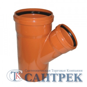 Тройник ПП НПВХ ДУ-160*110*45` уличный рыжий №01293