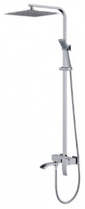 Система душевая (см-ль+штанга+2лейки) хром G2407 Gappo №08111