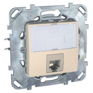 Розетка комп 1м СП RJ45 Unica (крем) MGU5.421.25ZD SchE №03409