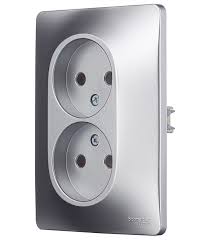 Розетка 2м СП "Glossa" б/з (алюм) GSL000320 SchE №03264