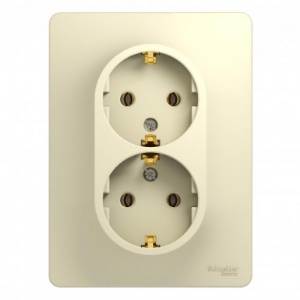 Розетка 2м СП "Glossa" ЕС (крем) GSL000224 SchE №03558