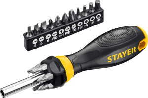 Отвертка-битодержатель с 17-ю насадками Hercules-B18 Stayer №04814
