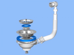Выпуск АНИ 3 1/2" с нерж/сетк с/перел кругл N320S №01291