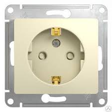 Розетка 1м СП "Glossa" ЕС (крем) с/шт GSL000245 SchE №06496