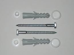 Крепление унитаза к полу d6мм БЕЛЫЙ (к-т 2шт) №03971