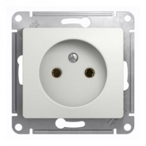 Розетка 1м СП "Glossa" б/з (бел) GSL000141 SchE №03682