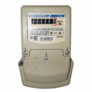 Счётчик Энергомера СЕ 101 S6 145 M6 (5-60А) 1ф 1тар (крепл на 3винта) №03190