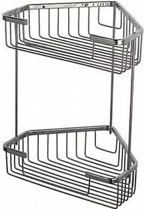 Полка решетчатая металлич угловая 2-ярусная F335-1 Frap №05710