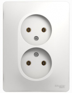 Розетка 2м СП "Glossa" б/з (бел) GSL000120 SchE №03221