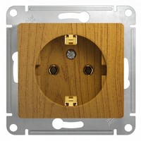 Розетка 1м СП "Glossa" ЕС (дер.дуб) GSL000543 SchЕ №03997