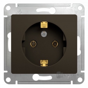 Розетка 1м СП "Glossa" ЕС (шоколад) GSL000843 SchE №04813
