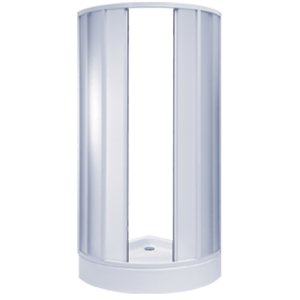 Уголок душевой Плуто 80 (80*80*205) полукруг (поддон+шторка) ВАS №07709