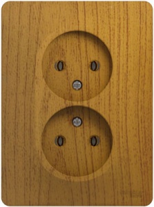 Розетка 2м СП "Glossa" б/з (дер.дуб) GSL000520 SchE №04985