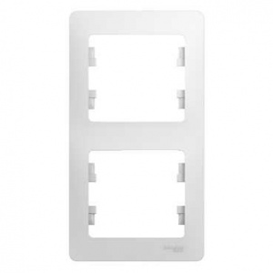 Рамка 2 м "Glossa" вертик (бел) GSL000106 SchE №08028