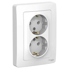Розетка 2м СП ЕС (бел) 16А IP20 Blanca SchE №03873