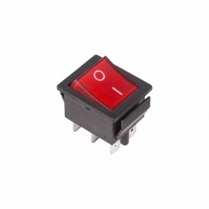 Микро-выкл 1кл (красн) 15А 250V с подсв 6pin I-O Rexant №07479