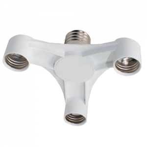 Переходник Е27 на 3*Е27 (верт широк) белый Ecola №08156