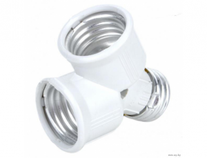 Переходник Е27 на 2*Е27 белый №02681