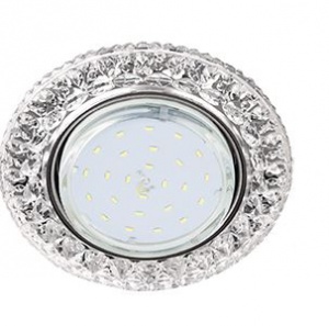Свет-к св/д GX53 "Кристалл" d125/90/h40мм прозр/хром LD7009 Ecola №06769