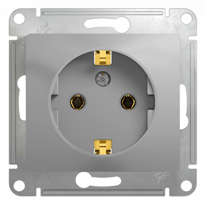 Розетка 1м СП "Glossa" ЕС (алюм) GSL000343 SchE №08102