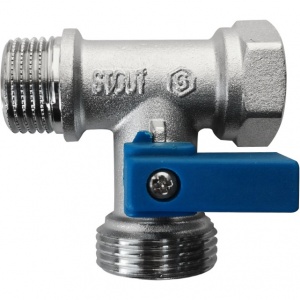 Кран вентиль для СМА прох 1/2г*3/4ш*1/2ш VT(Stout) №08544
