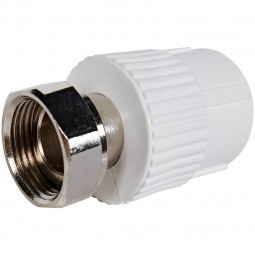 Муфта белая PPRC с перек/гайкой 25*3/4 (Pro Aqua) №11292