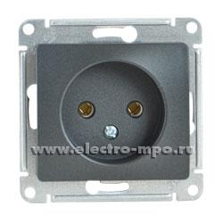 Розетка 1м СП "Glossa" б/з (антрацит) GSL000741 SchE №06557