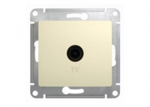 Розетка TV прох СП "Glossa" (крем) (4dB) GSL000292 SchE №03731