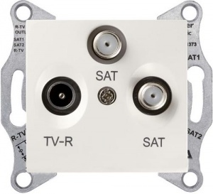 Розетка 1м СП TV+R+SAT окон 1dB (крем) SDN3501347 SchE №07967